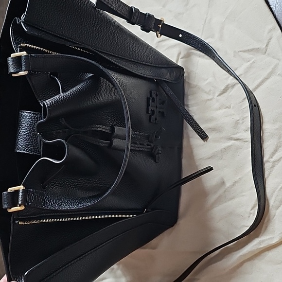 Tory Burch Magraw Dragonfly Black Leather Shoulder Bag - Picture 8 of 13